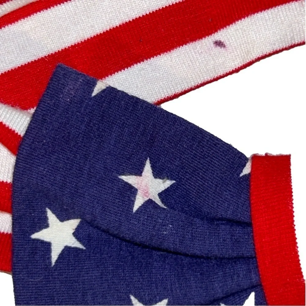 Three red, white and blue headbands